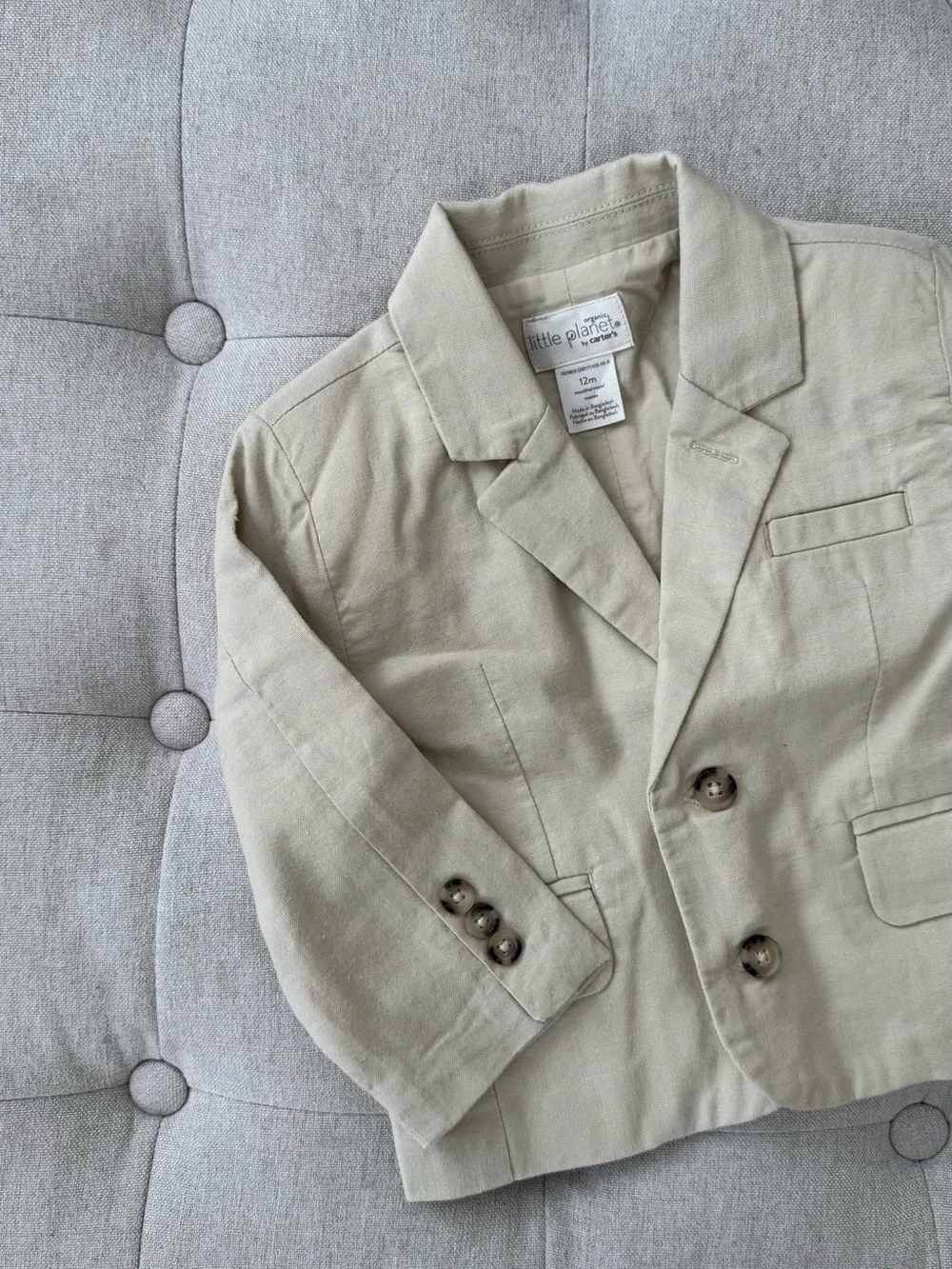 LITTLE PLANET Beige Blazer — Size 12 months